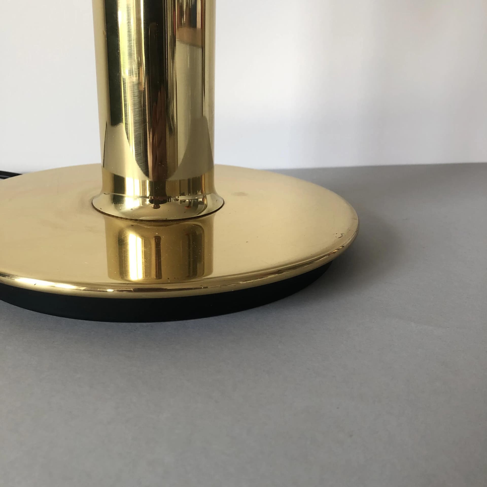 Lampa stołowa, złocony mosiądz, proj. K. Springer, Glashutte Limburg, Niemcy, lata 70. - 19770