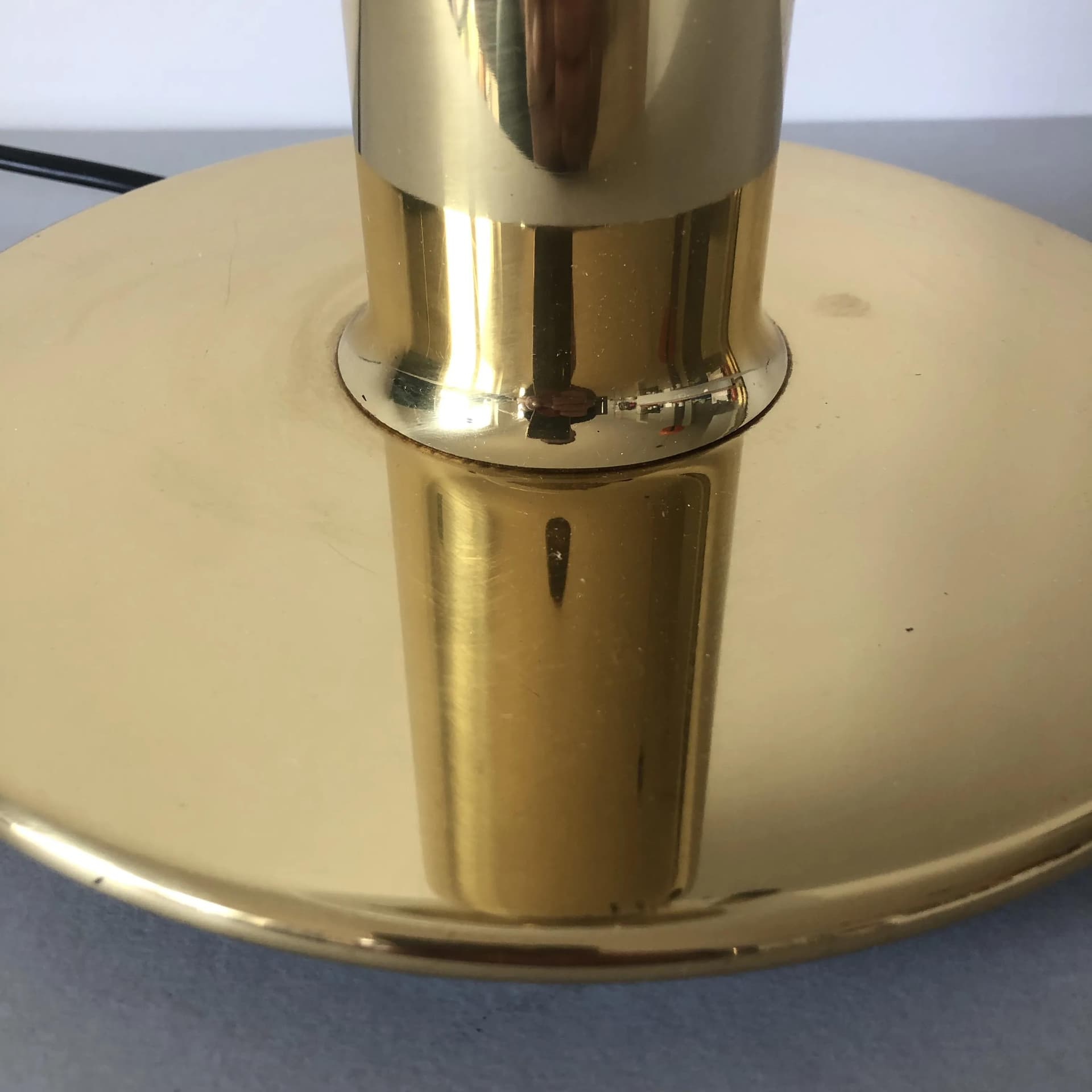 Lampa stołowa, złocony mosiądz, proj. K. Springer, Glashutte Limburg, Niemcy, lata 70. - 19765