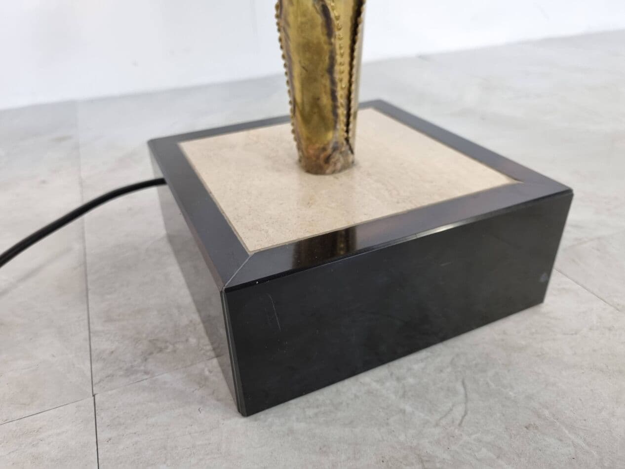 Lampa stołowa Palm, mosiądz złoty, Maison Jansen, Francja, lata 70. - 265322