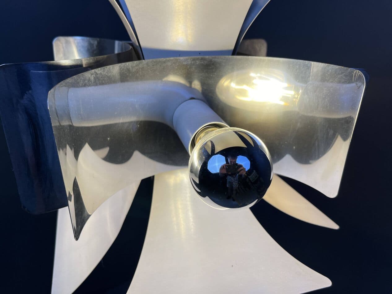 Chandelier Space Age, silver aluminum, by G. Sciolari, Italy, 1960s. - 264652