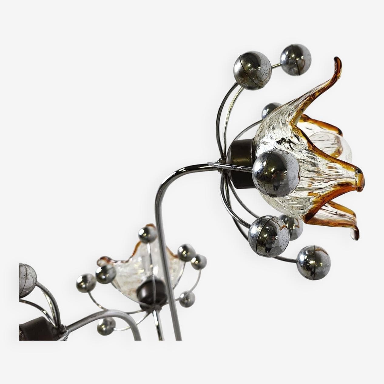 Lampa podłogowa Murano, srebrny, metal, szkło, Włochy, lata 60. - 264254