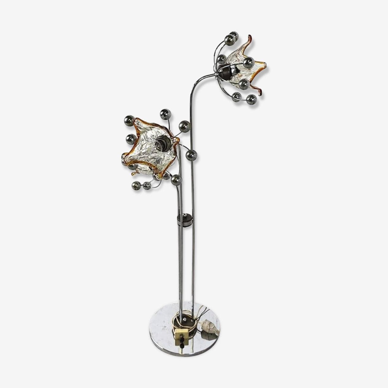 Lampa podłogowa Murano, srebrny, metal, szkło, Włochy, lata 60. - 264260