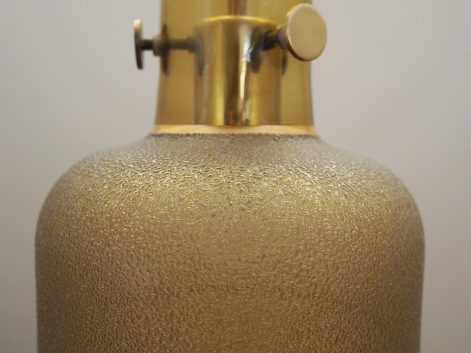 Lampa wisząca, szkło pomarańczowe, metal, Dania, lata 60. - 19835