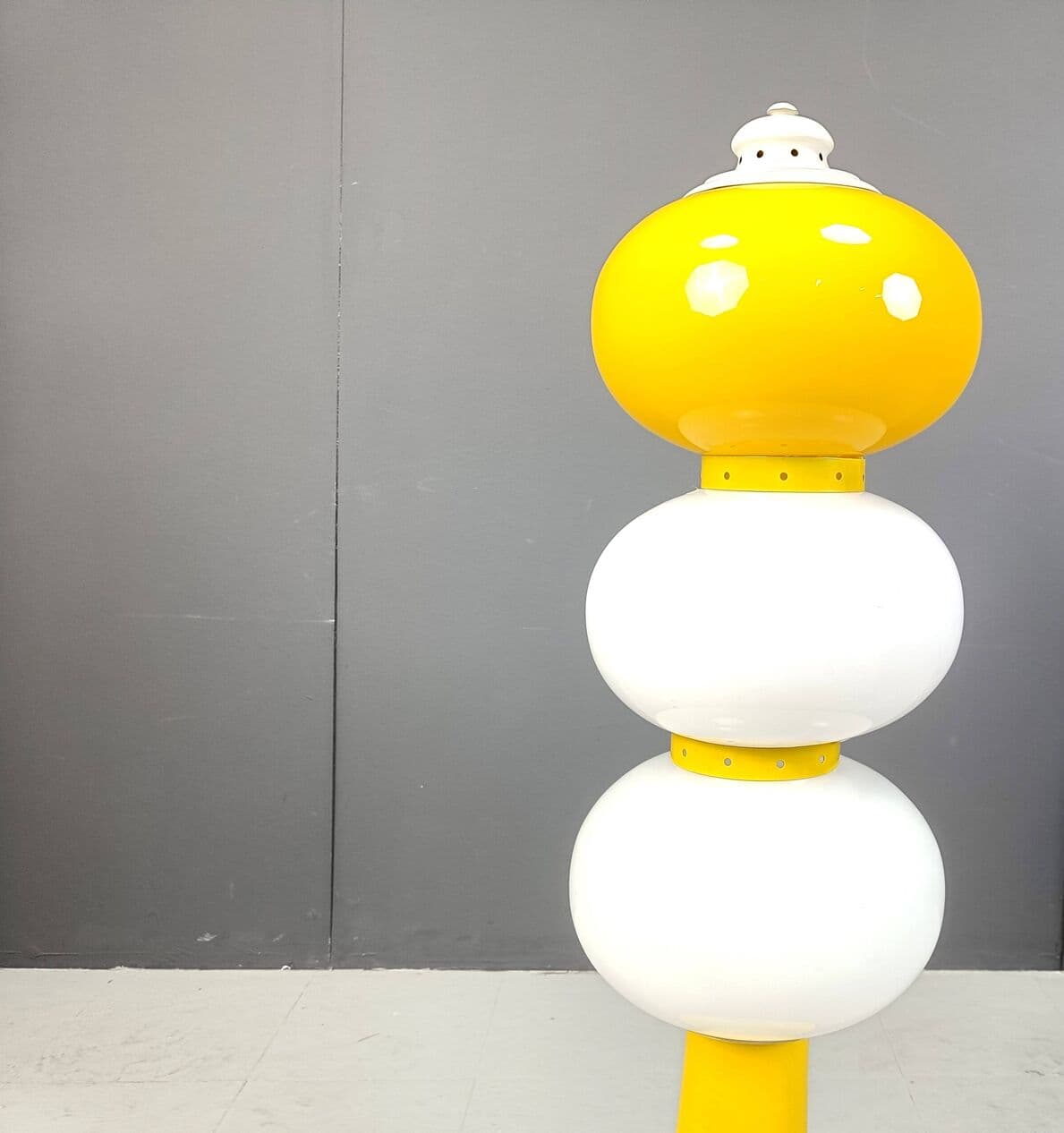 Lampa podłogowa Space Age, szkło żółty, Włochy, lata 60. - 264039