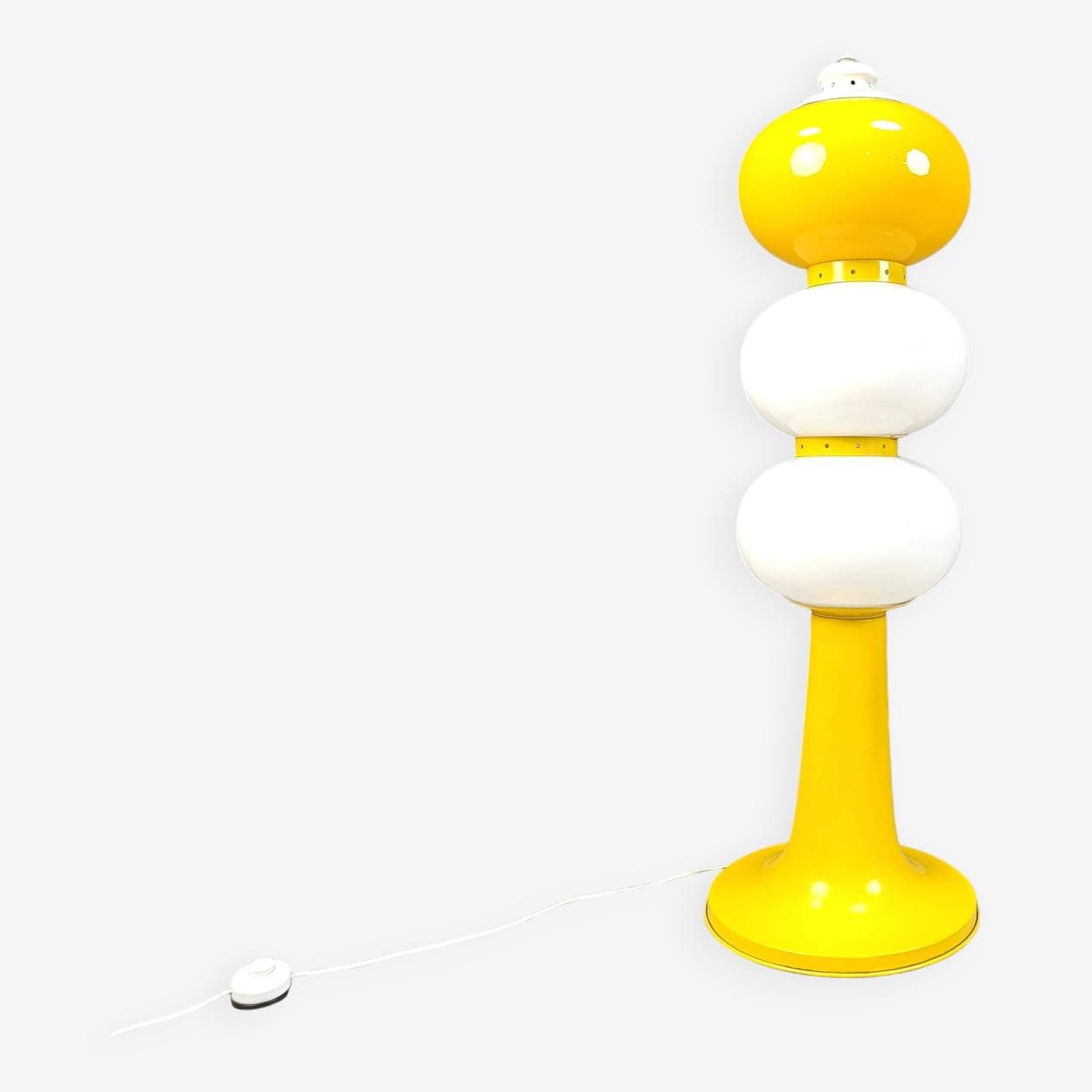 Lampa podłogowa Space Age, szkło żółty, Włochy, lata 60. - 264033
