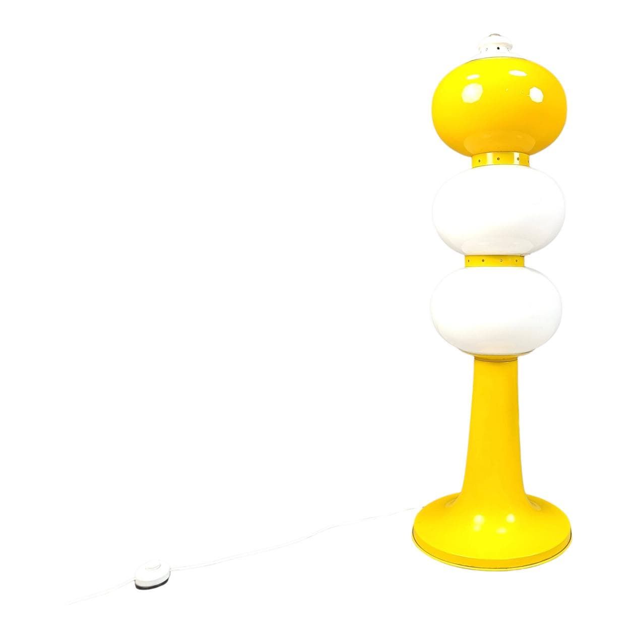 Lampa podłogowa Space Age, szkło żółty, Włochy, lata 60.