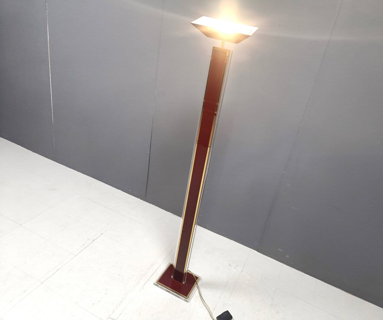 Floor lamp Hollywood Regency, red brass, France, 1970s. - 263949