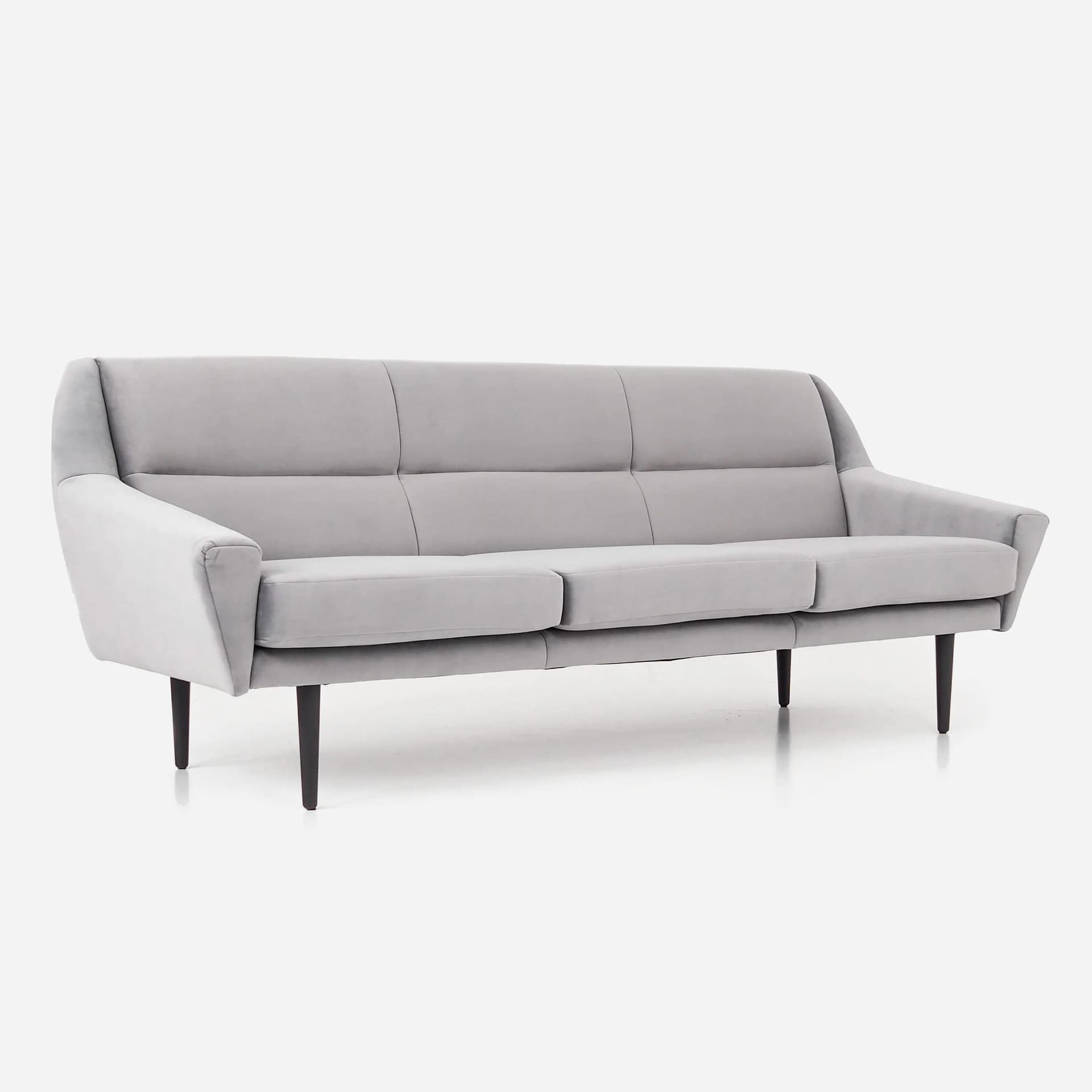 Sofa Skagen, srebrny velvet, drewno, Polska, lata 90. - 20032