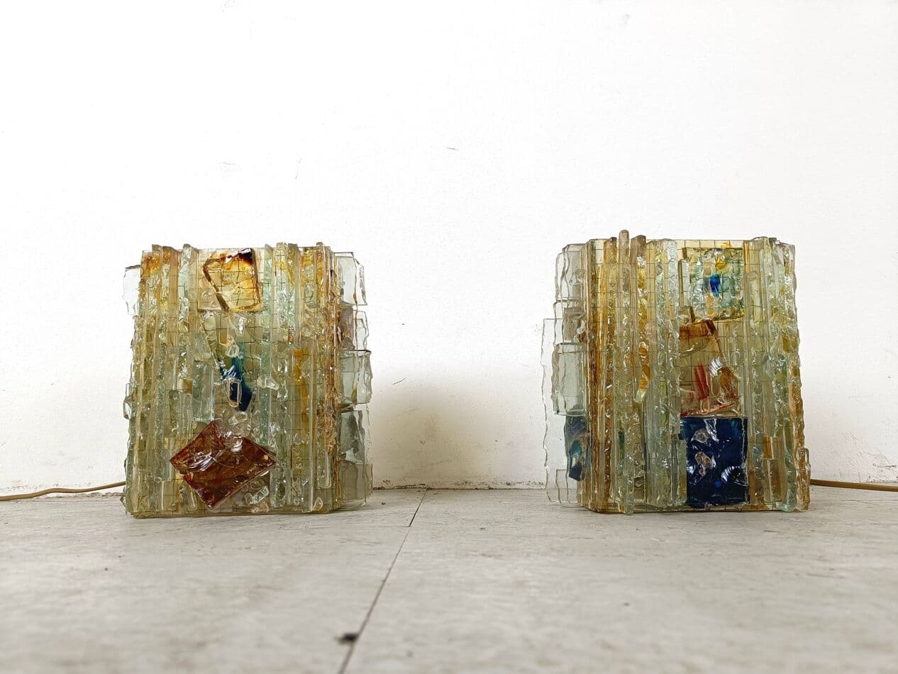 Kinkiet Chartres, multikolor, szkło, proj. W. van Oyen, Holandia, lata 60. - 263540