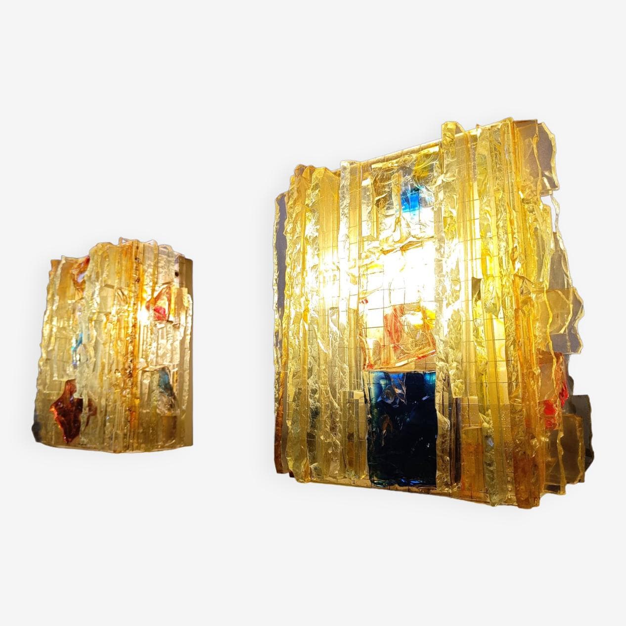 Kinkiet Chartres, multikolor, szkło, proj. W. van Oyen, Holandia, lata 60. - 263542