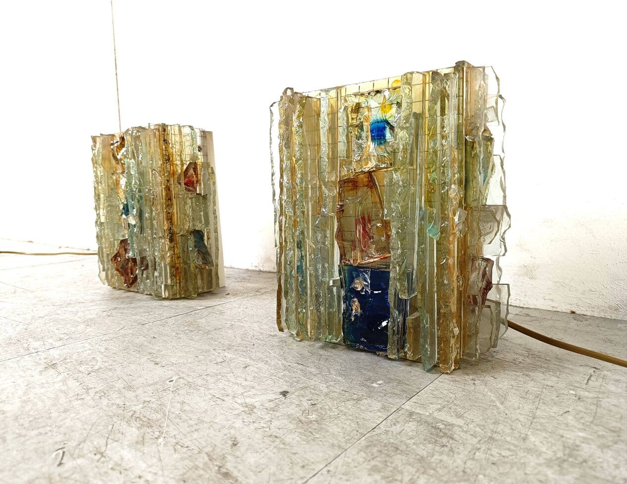 Kinkiet Chartres, multikolor, szkło, proj. W. van Oyen, Holandia, lata 60. - 263537