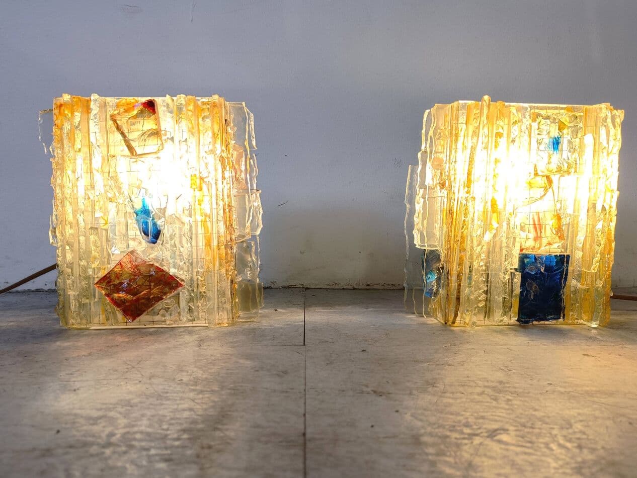 Kinkiet Chartres, multikolor, szkło, proj. W. van Oyen, Holandia, lata 60. - 263532