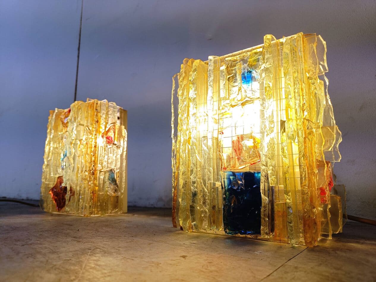 Kinkiet Chartres, multikolor, szkło, proj. W. van Oyen, Holandia, lata 60. - 263541