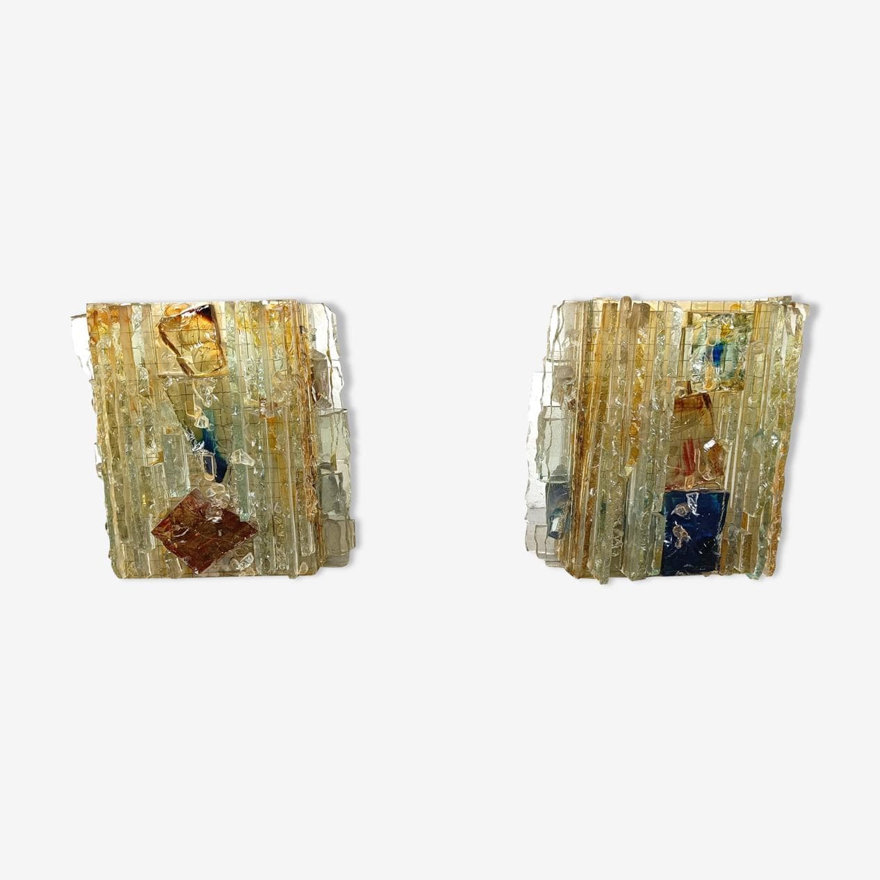 Kinkiet Chartres, multikolor, szkło, proj. W. van Oyen, Holandia, lata 60. - 263534