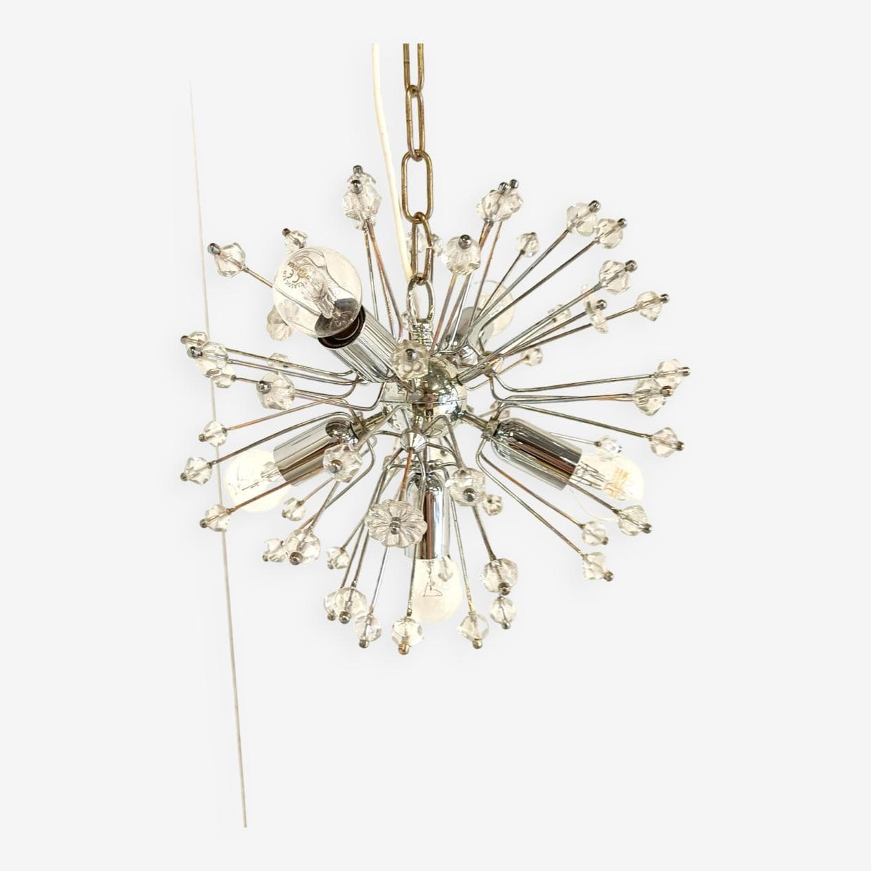 Chandelier Sputnik, silver, glass, by E. Stejnar, Austria, 1970s. - 263400
