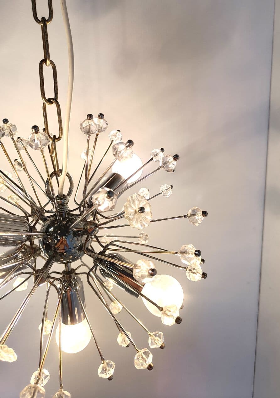 Chandelier Sputnik, silver, glass, by E. Stejnar, Austria, 1970s. - 263399