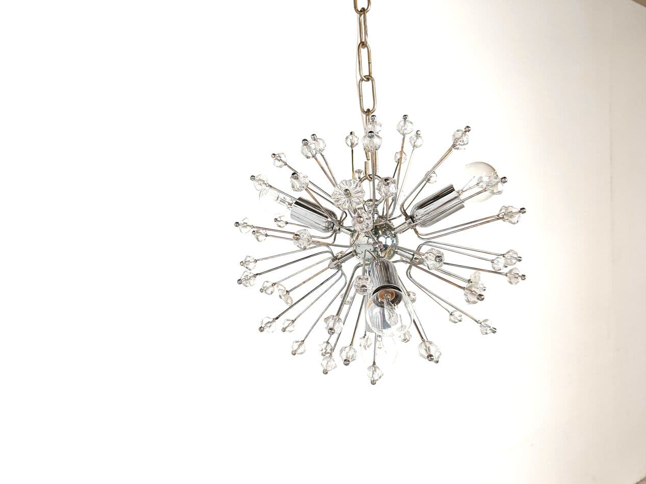 Chandelier Sputnik, silver, glass, by E. Stejnar, Austria, 1970s. - 263407