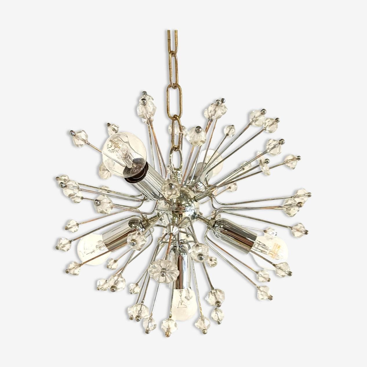 Chandelier Sputnik, silver, glass, by E. Stejnar, Austria, 1970s. - 263401