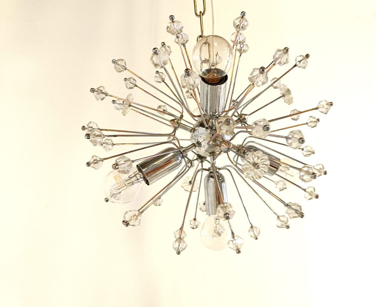 Chandelier Sputnik, silver, glass, by E. Stejnar, Austria, 1970s. - 263402