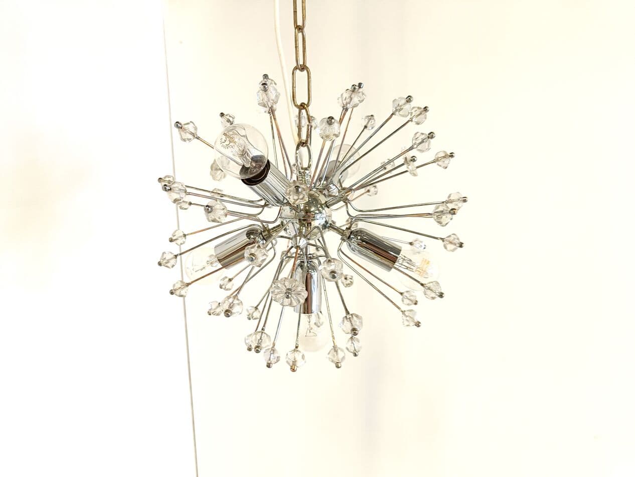 Chandelier Sputnik, silver, glass, by E. Stejnar, Austria, 1970s. - 263397