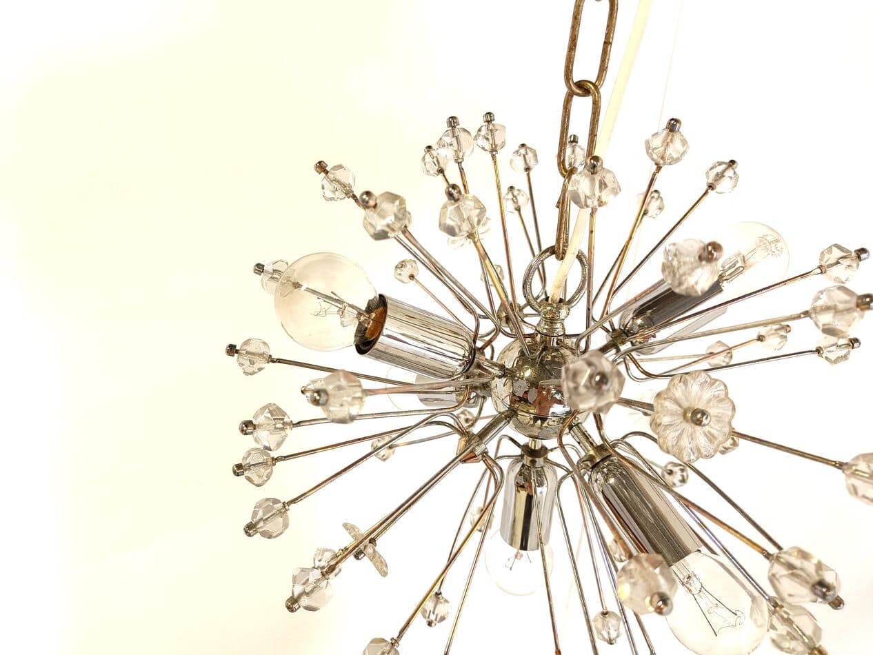 Chandelier Sputnik, silver, glass, by E. Stejnar, Austria, 1970s. - 263403