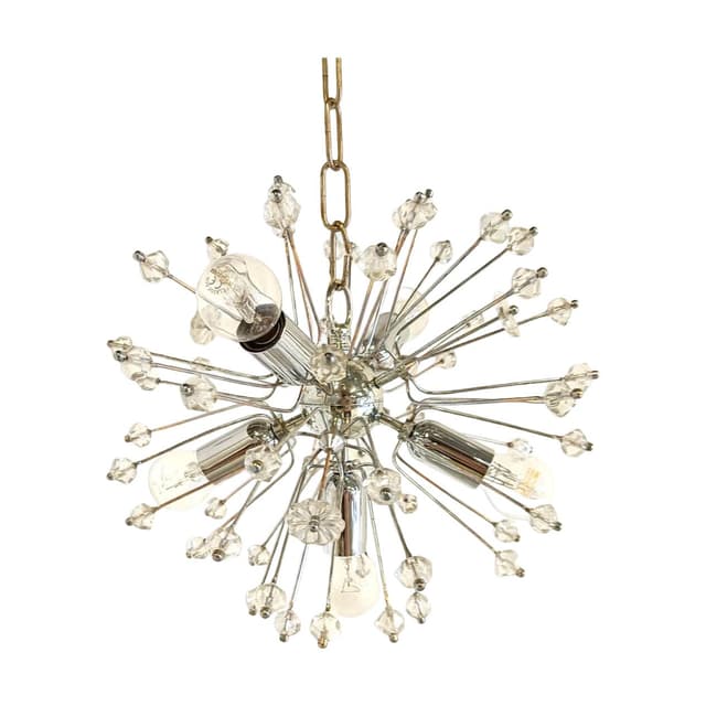 Chandelier Sputnik, silver, glass, by E. Stejnar, Austria, 1970s. - DIMENSION