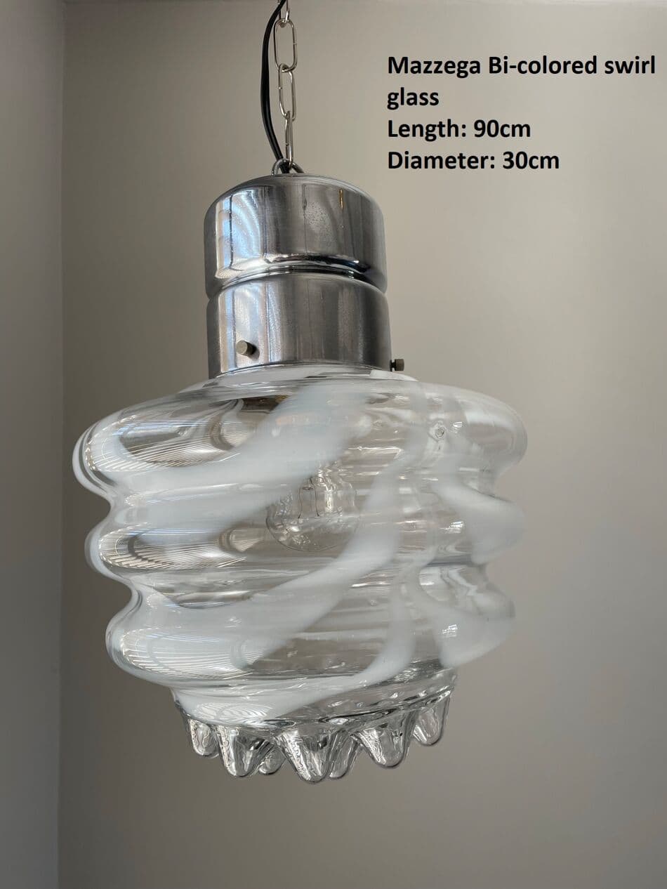 Lampa wisząca, szkło transparent, Mazzega, Włochy, lata 70. - 263267