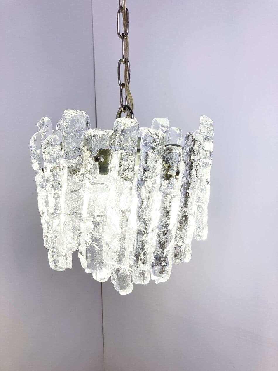 Lampa wisząca Ice Crystal, szkło transparentne, Kalmar, Austria, lata 60. - 263252