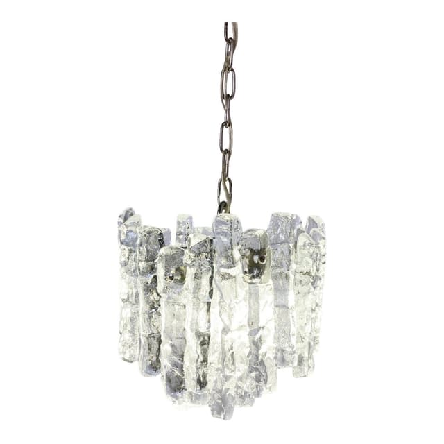 Lampa wisząca Ice Crystal, szkło transparentne, Kalmar, Austria, lata 60. - WYMIARY