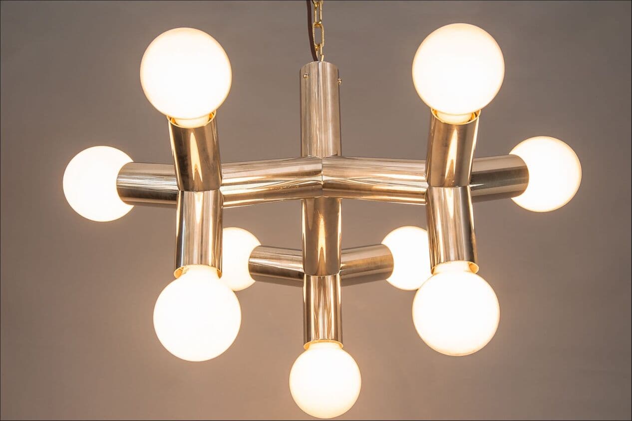 Żyrandol Space Age, srebrny, metal, Austria, lata 70. - 263130