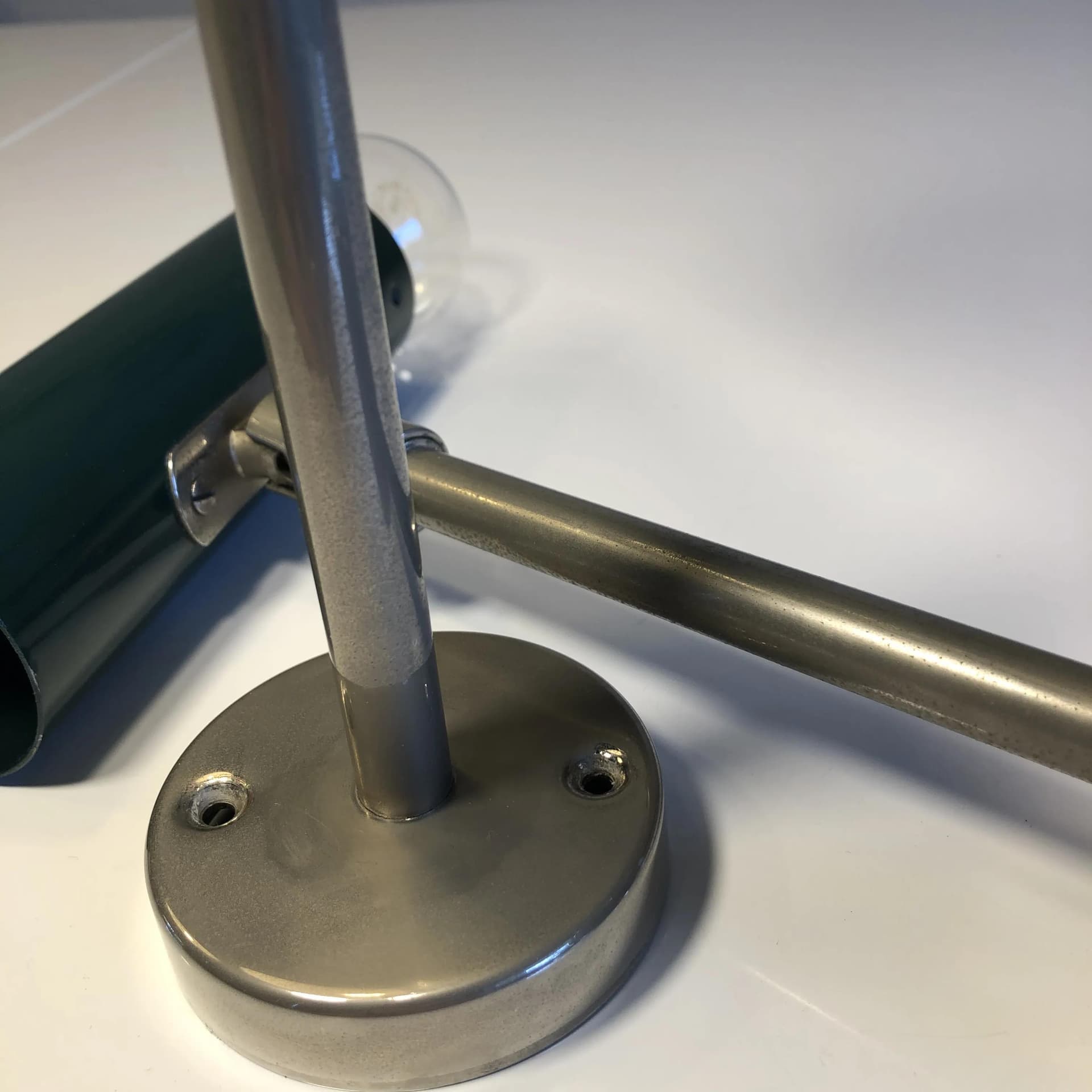 Para kinkietów, butelkowa zieleń, metal stal złoty, Niemcy, lata 70. - 20067