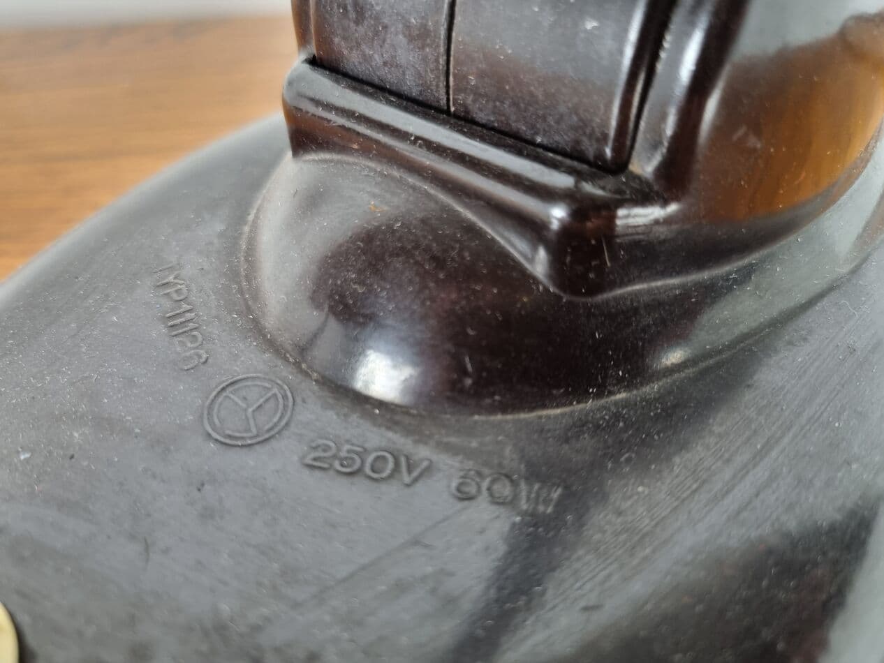 Para lamp stołowych, bakelit brązowy, proj. E. Kirkman Cole, Wielka Brytania, lata 30. - 262892