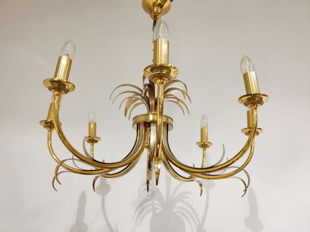 Chandelier Pineapple, gold brass, Belgium, 1970s. - 262807