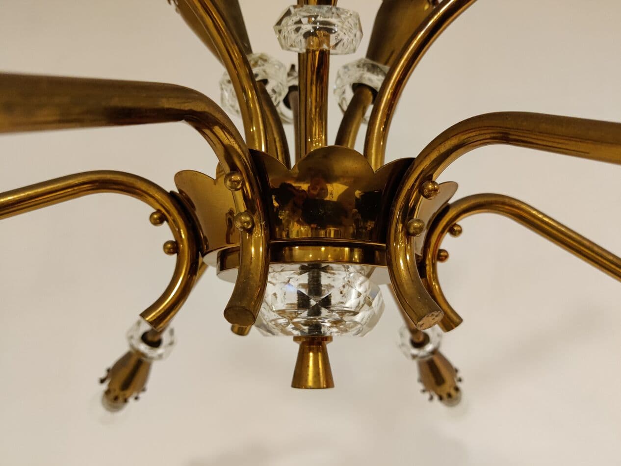 Chandelier Sputnik, brown copper, glass, France, 1950s - 273758