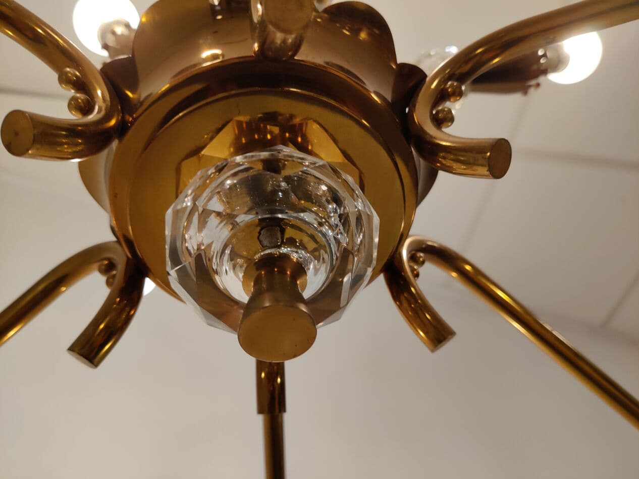 Chandelier Sputnik, brown copper, glass, France, 1950s - 273764