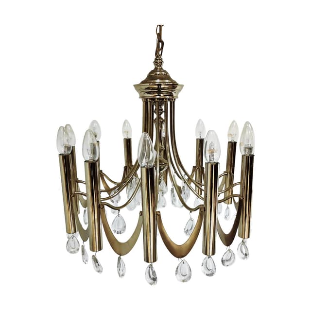 Żyrandol klasyczny, srebrny, metal, Włochy, lata 60. - WYMIARY