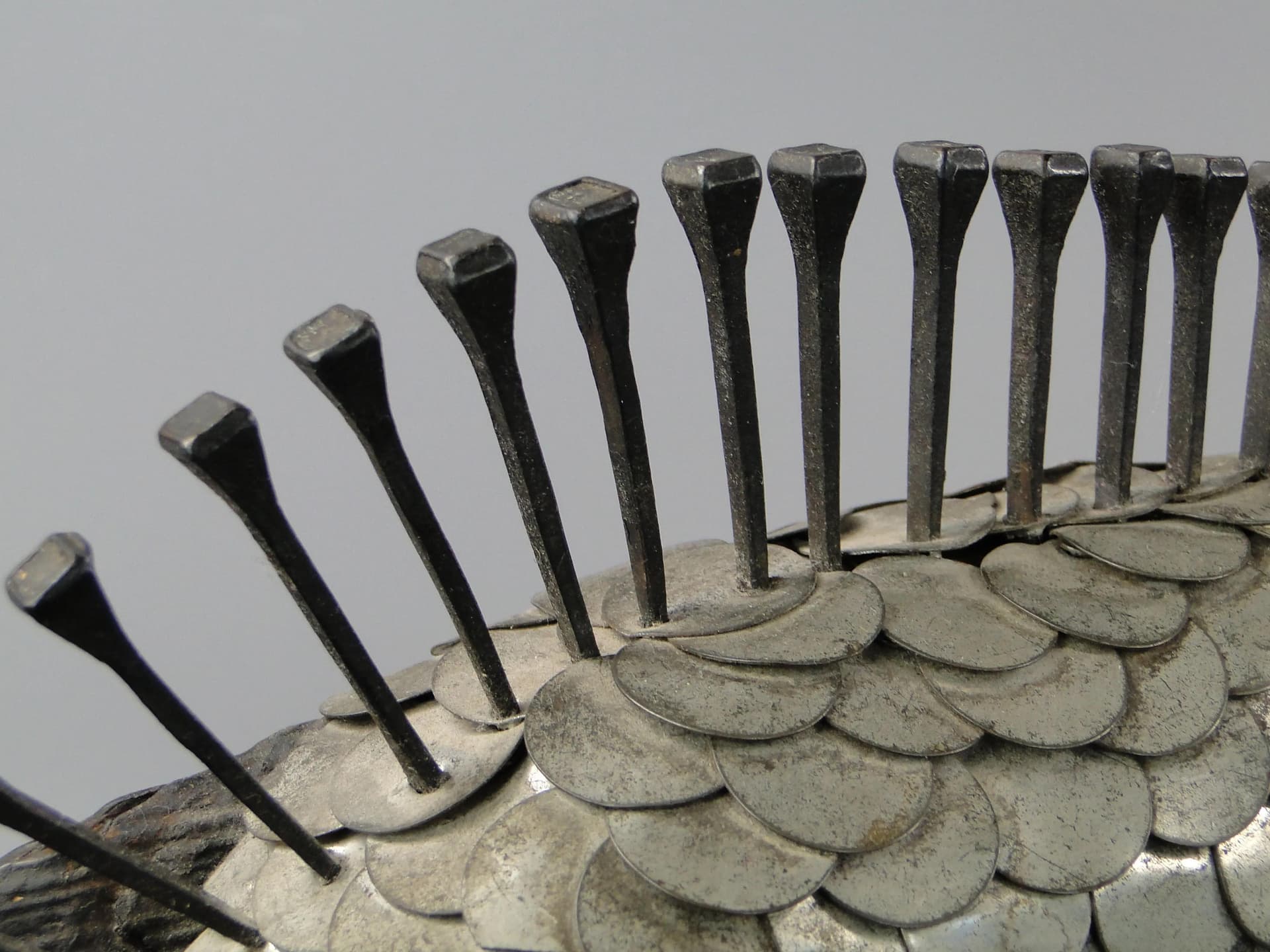 Sculpture Don Quixote, brown wood, silver metal, by M. Markowski, Poland, 1980s. - 20154