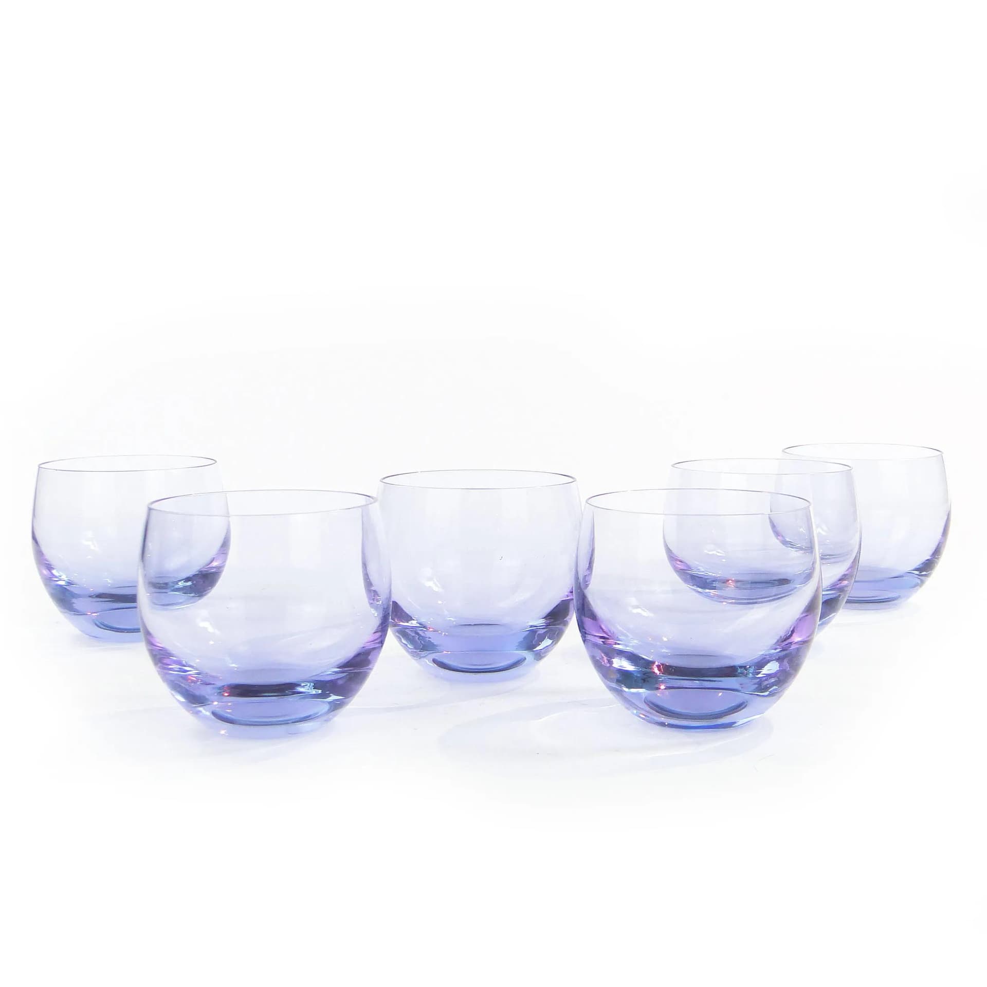 Komplet szklanek Culbutto, szkło kryształowe neodymowe, proj. R. Eschler, Moser, Czechosłowacja, lata 40. - 20142