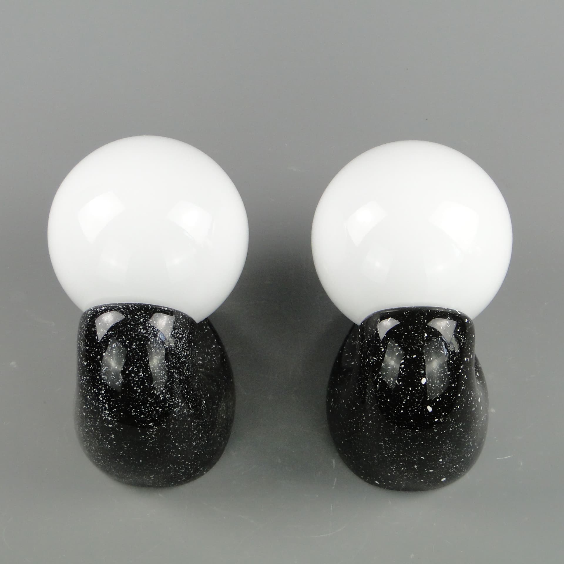 Para kinkietów Space Age, ceramika czarna, Polska, lata 70. - 2075