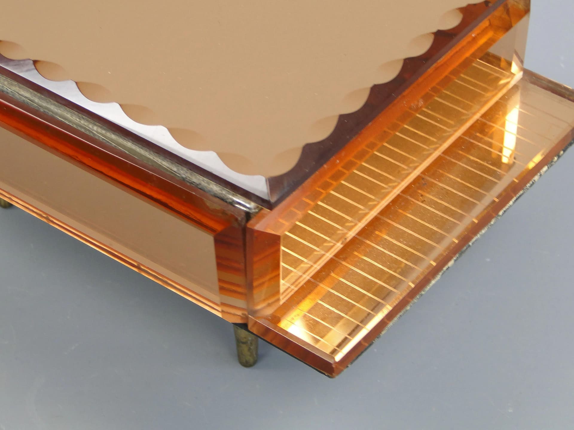 Jewelry Box Grand Piano, copper crystal, France, 1950s - 20133