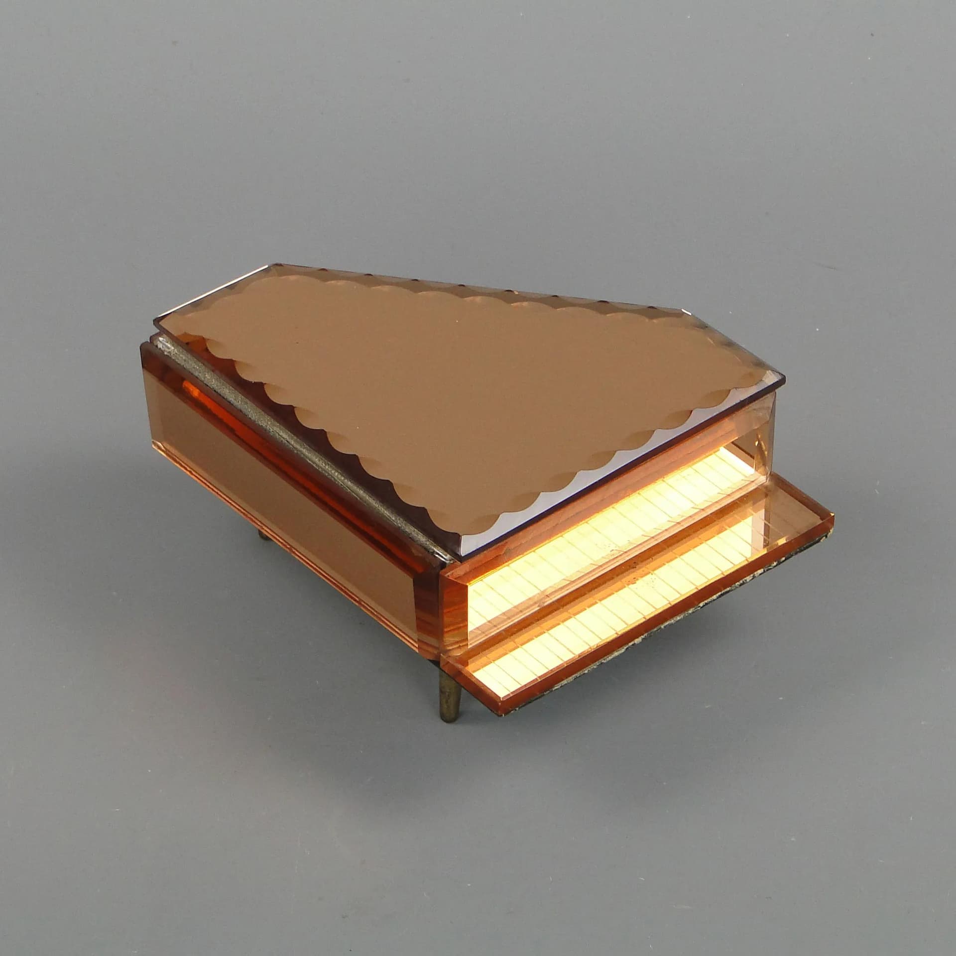 Jewelry Box Grand Piano, copper crystal, France, 1950s - 20130