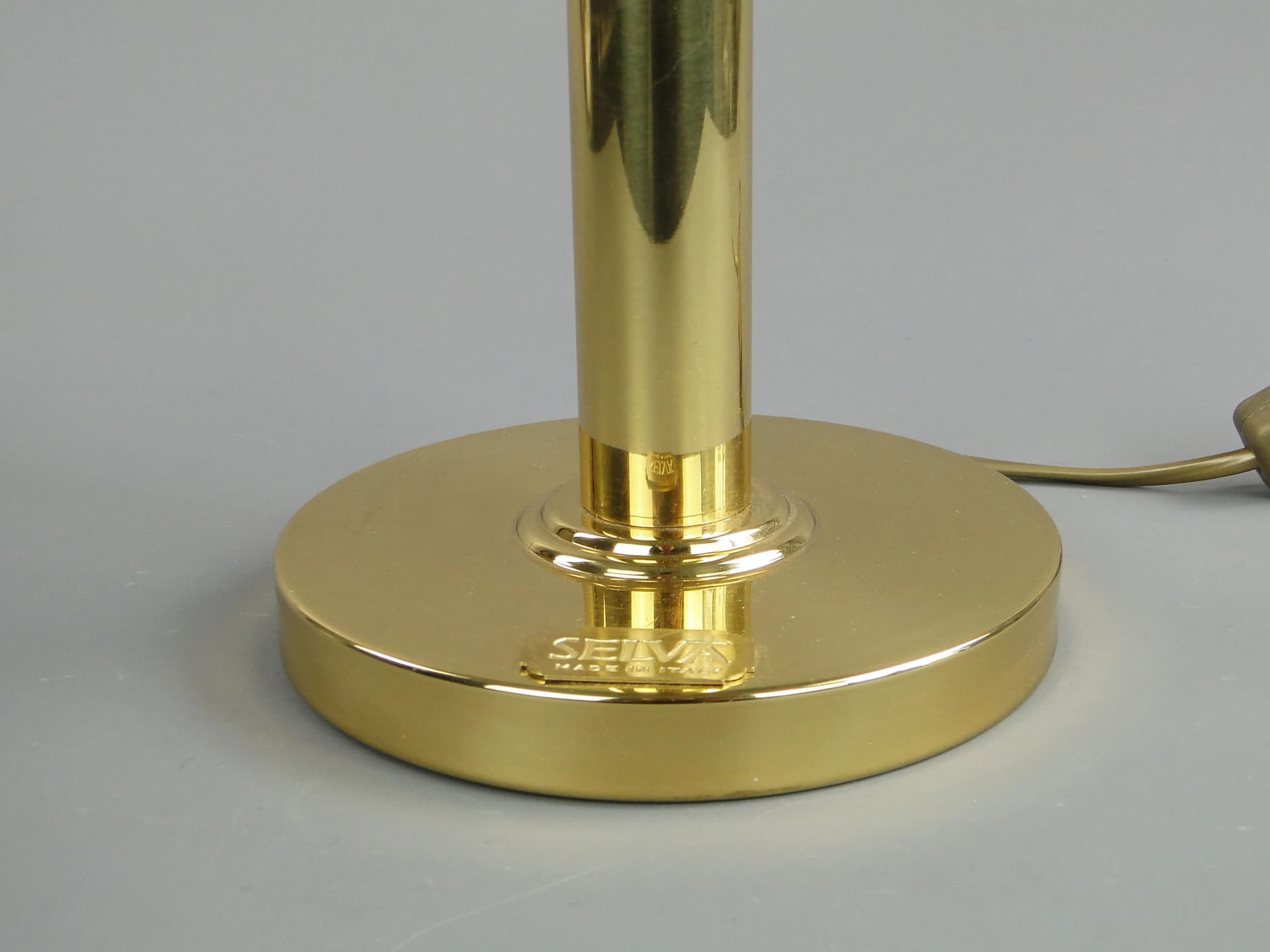 Lampa stołowa Art Deco, złoty mosiądz, Selva, Włochy, lata 70. - 20123
