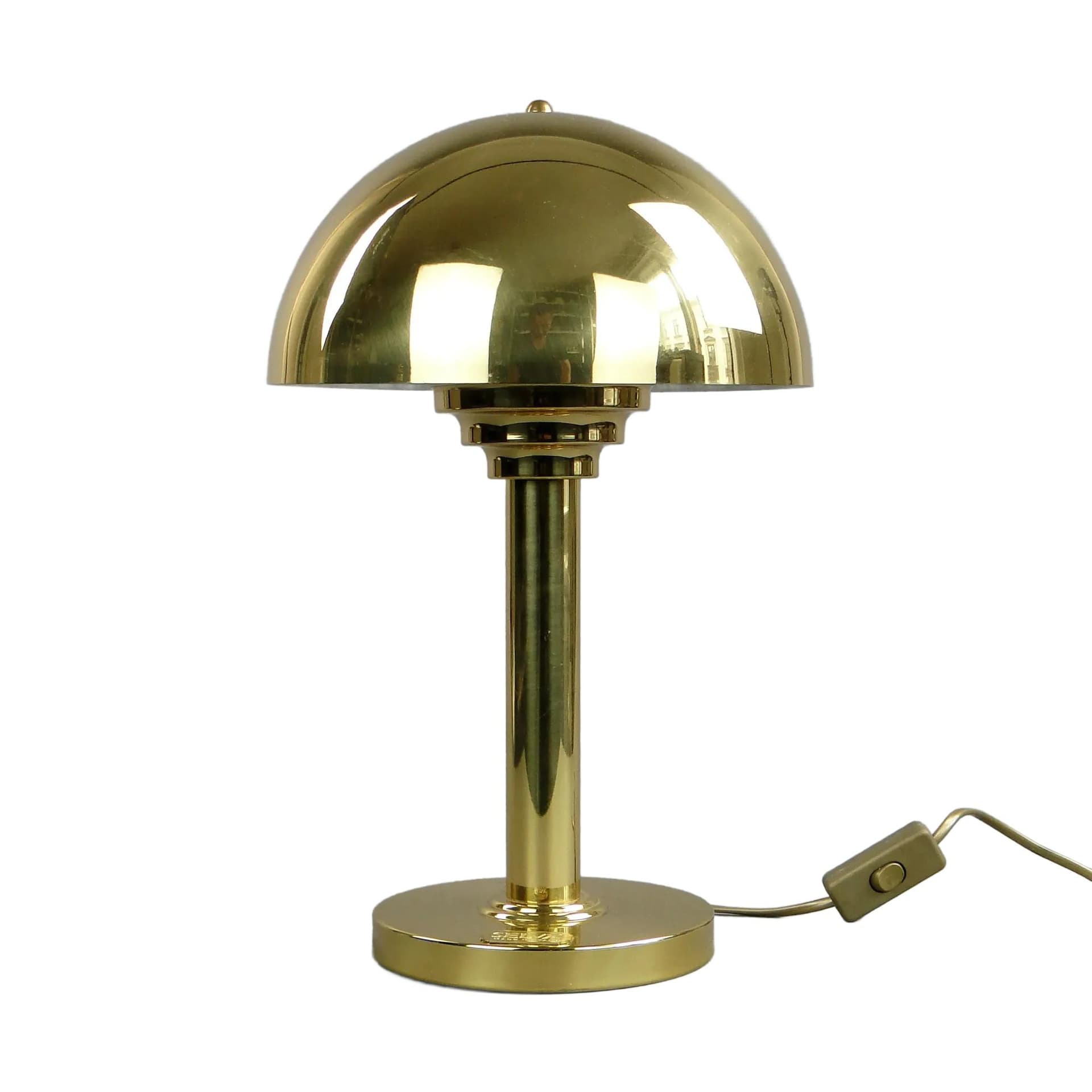 Lampa stołowa Art Deco, złoty mosiądz, Selva, Włochy, lata 70.