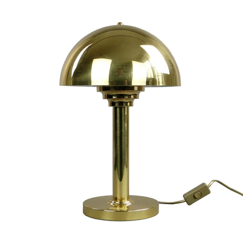 Lampa stołowa Art Deco, złoty mosiądz, Selva, Włochy, lata 70.