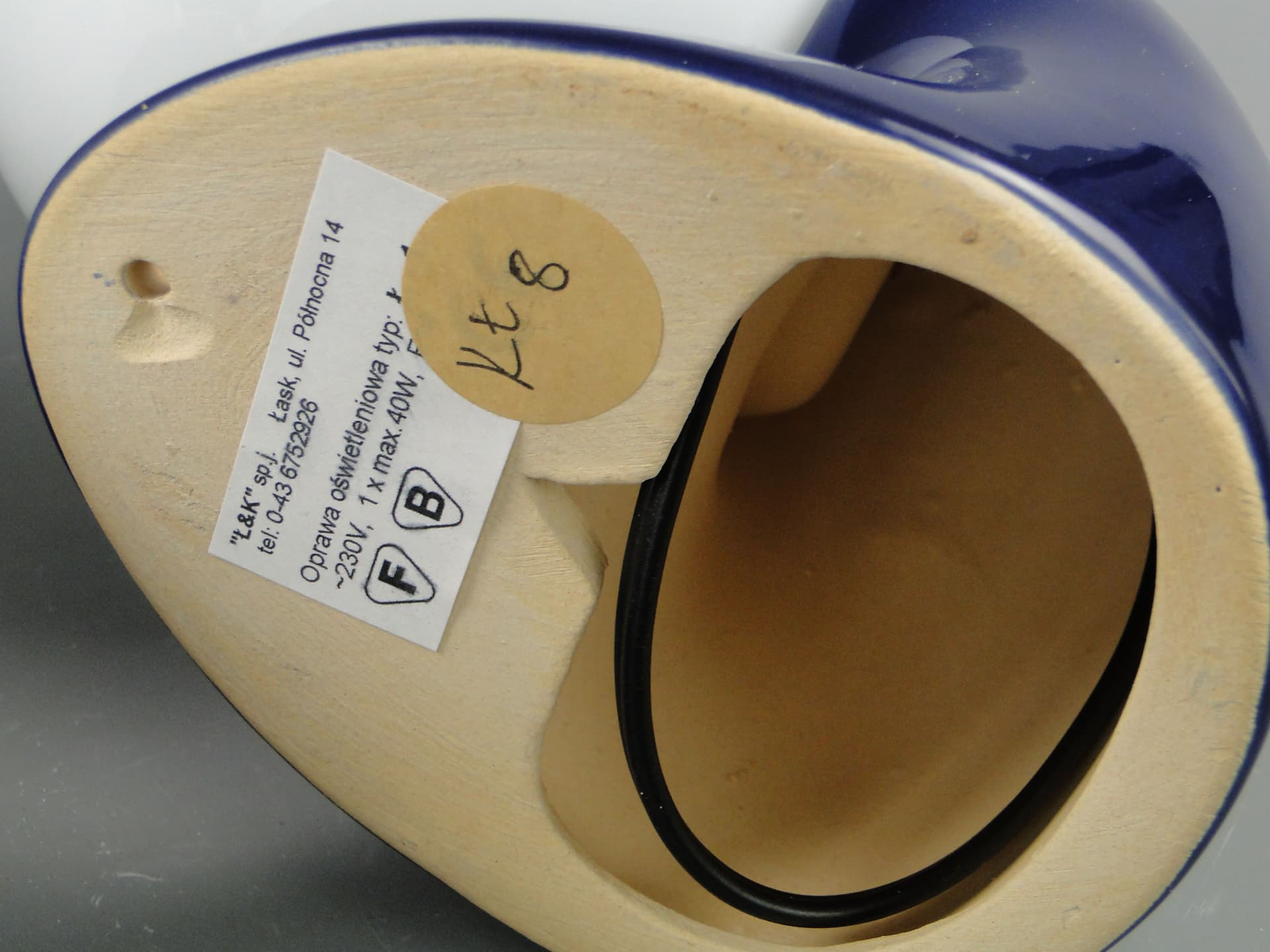 Para kinkietów, ceramika granatowa, Polska, lata 70. - 2096