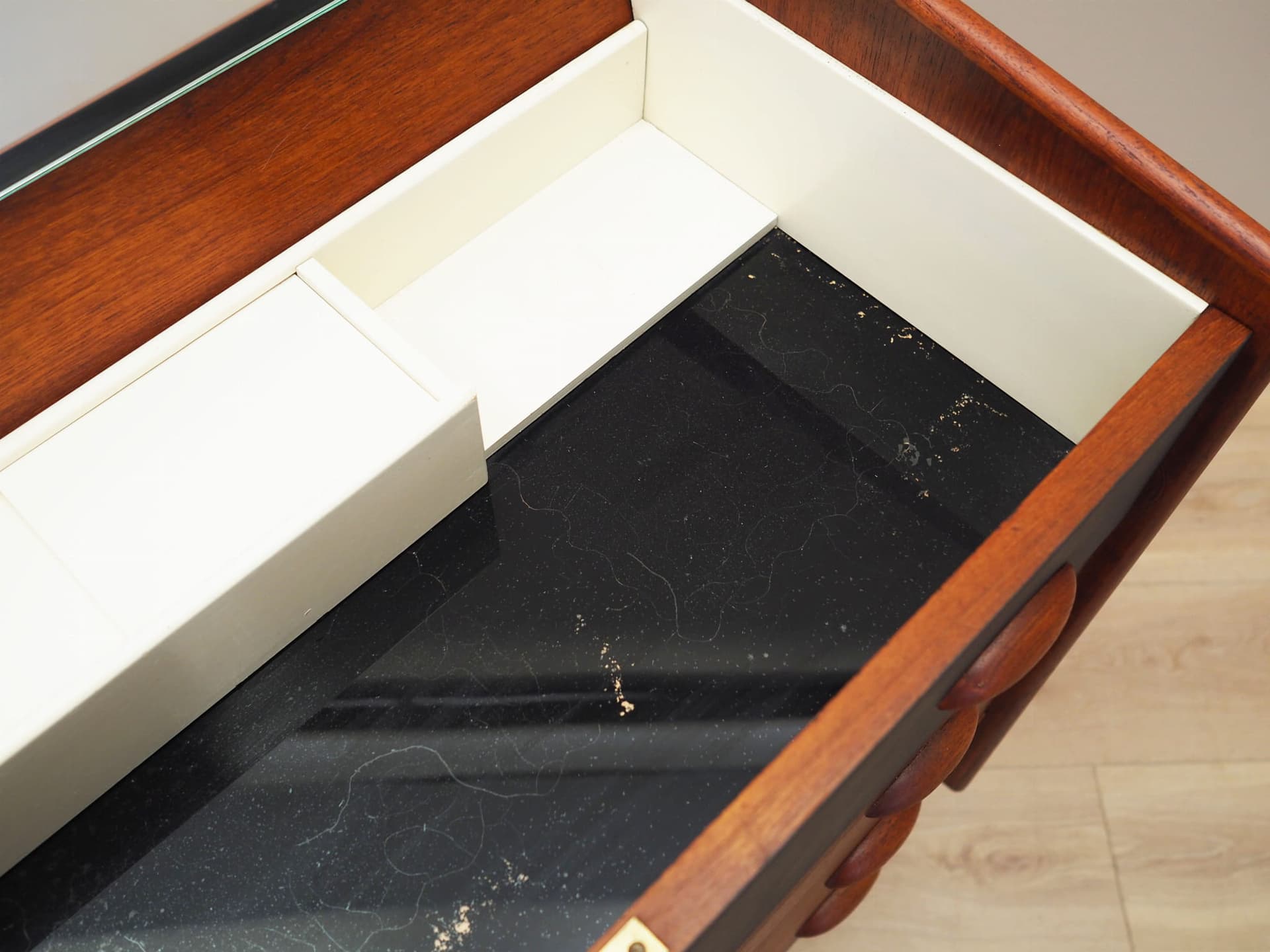 Dressing Table, teak, black legs, Denmark, 1970s - 75881