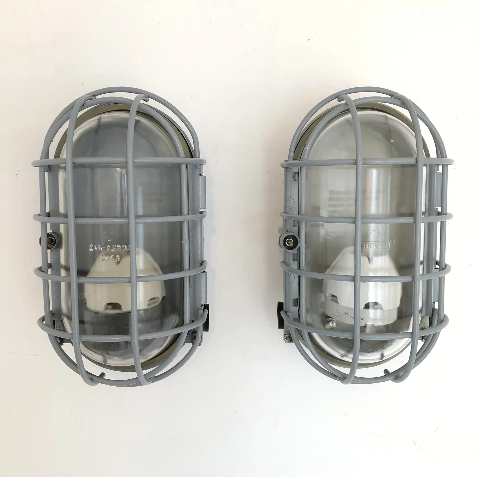 Pair of wall lamps EOW, grey metal, Germany, 1970s - 20225