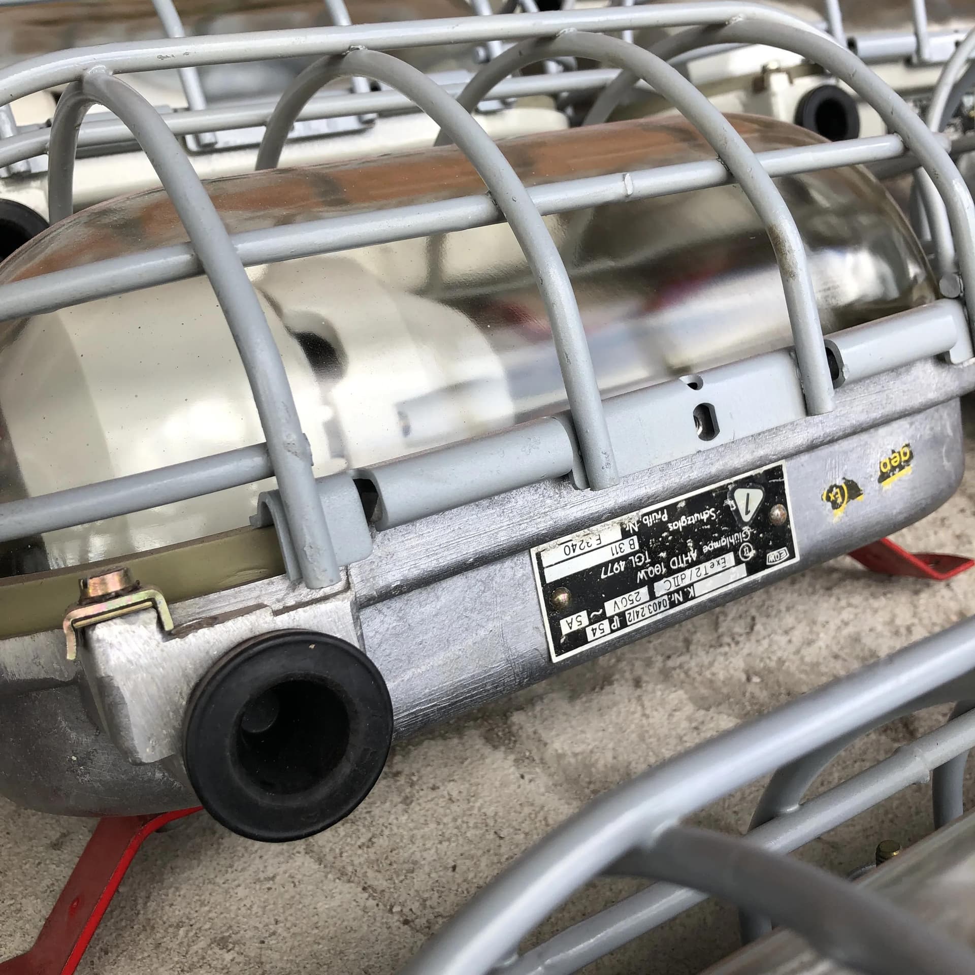 Pair of wall lamps EOW, grey metal, Germany, 1970s - 20226