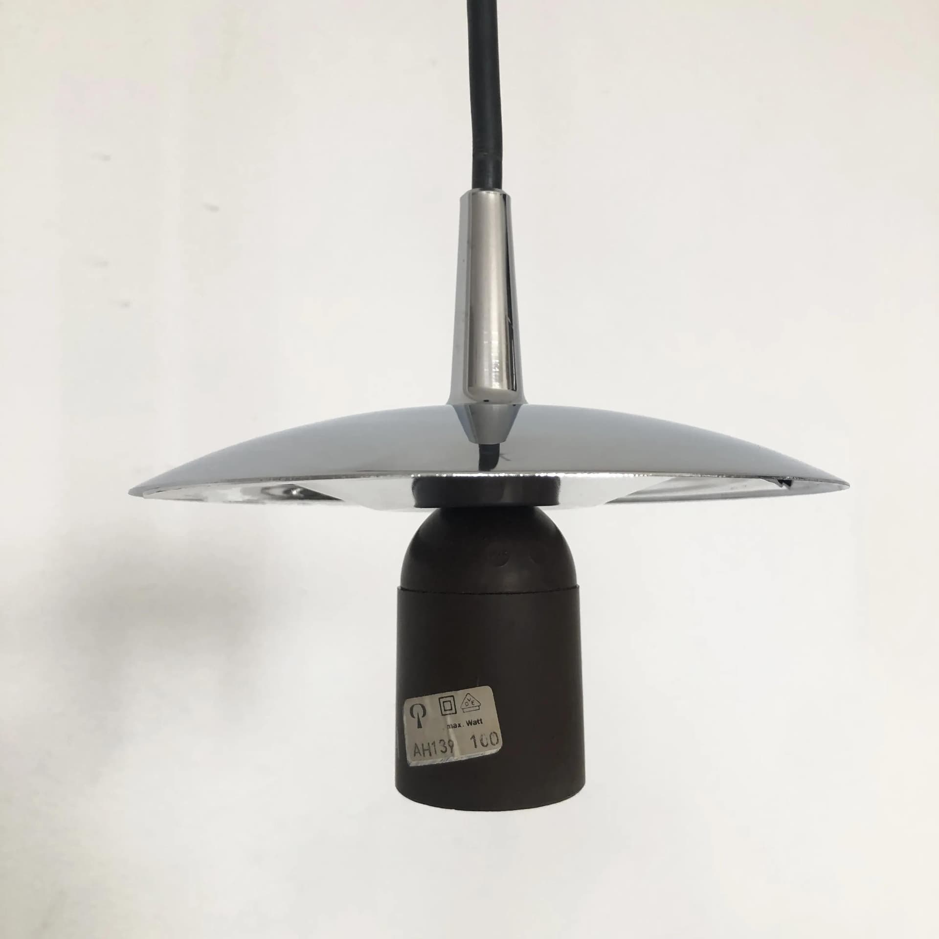 Lampa wisząca Seerose, szkło opalowe białe, stal chromowana, Peill&Putzler, Niemcy, lata 70. - 20219