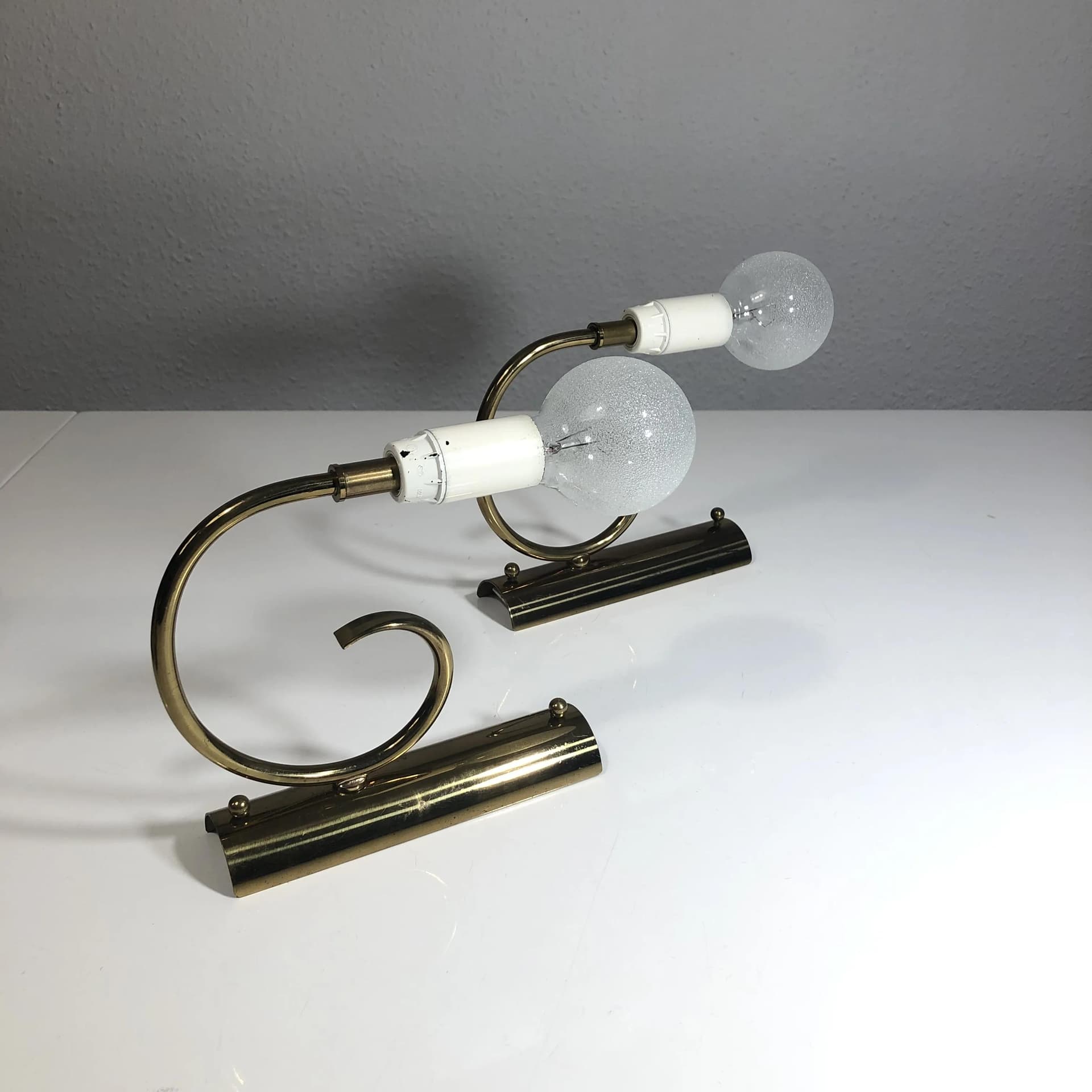 Pair of wall sconces, golden brass, Germany, 1960s. - 20212